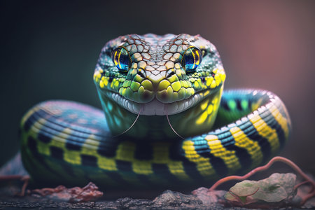 The mythical snake of Queen Cleopatra. The poisonous aspid.の写真素材