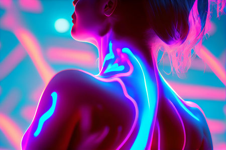 A lot of burning bulbs, a set of bulbs on a blue background.の写真素材