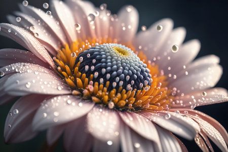 Drops of water, dew, on flower petals, macro.の写真素材