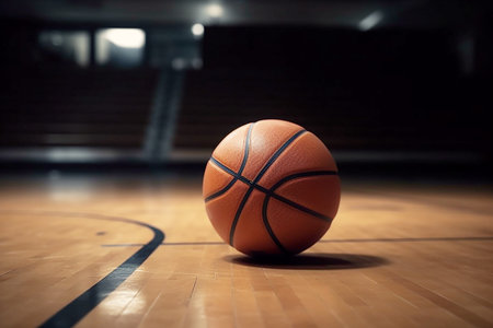 Basketball on the playground in the gym.の写真素材