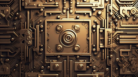 Molecule as a work of art. simple modern design inspired by Aztec art. textured wallpaper.の写真素材