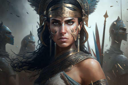 An Egyptian woman, Queen Cleopatra. History of Ancient Egypt. Generative AIの素材
