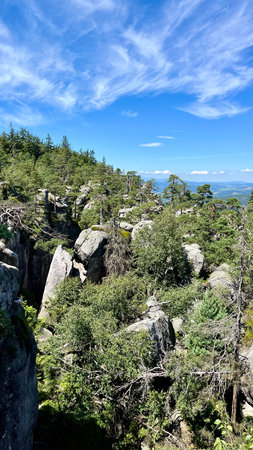 Table Mountains in Poland. Landscape of rocks and trees