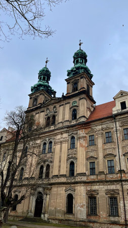 Medieval monastery, building from the outside. Cistercian Abbey Lubiaz. Poland.の写真素材
