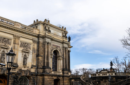 Antique architecture of old buildings Dresden, Germanyの写真素材