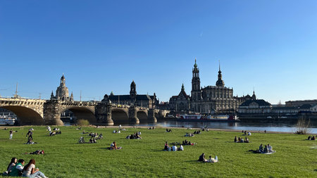 Dresden, Germany, April 4, 2025. Dresden, Germany, panorama of the ancient city.の写真素材