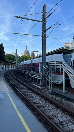 Vienna Metro, Austria, showing the tracks on which the subway trains operate.