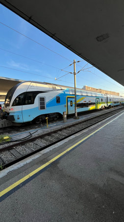 Vienna Metro, Austria, showing the tracks on which the subway trains operate.