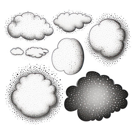 ABSTRACT SPOT - SPEECH BUBBLES IN RETRO-POINTILLISM STYLE.の素材