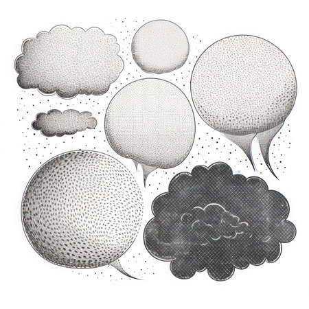 ABSTRACT SPOT - SPEECH BUBBLES IN RETRO-POINTILLISM STYLE.の素材