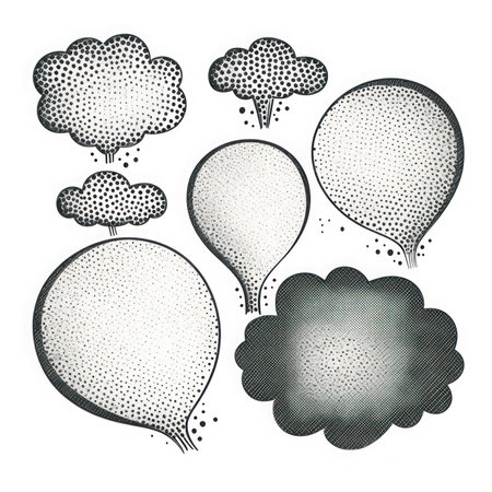 ABSTRACT SPOT - SPEECH BUBBLES IN RETRO-POINTILLISM STYLE.の素材