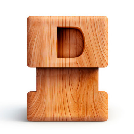 Abstract 3d wood construction on white backgroundの素材