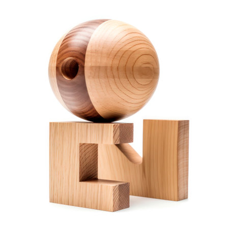 Abstract 3d wood construction on white backgroundの素材