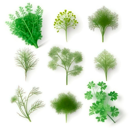 greenery icon set on white backgroundの素材