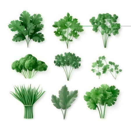 greenery icon set on white backgroundの素材