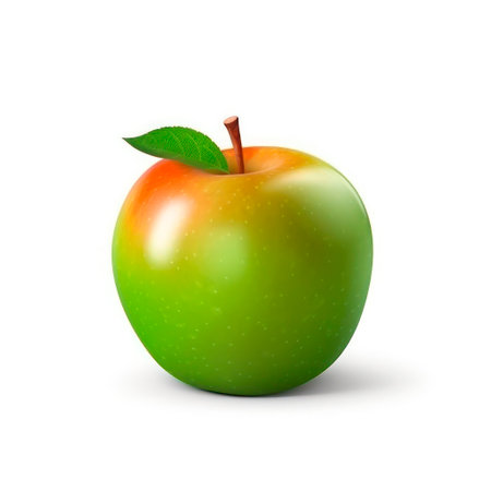 green apple isolated on white backgroundの素材