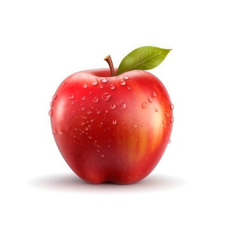 Red apple isolated on white backgroundの素材