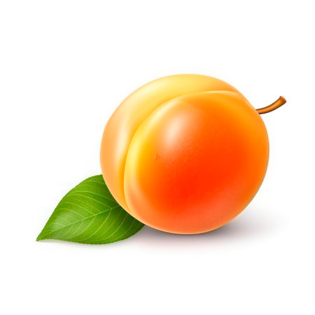 Apricots on white background, full depth of fieldの素材