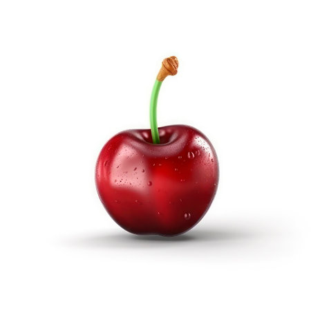 Cherries on white. vector illustration.の素材