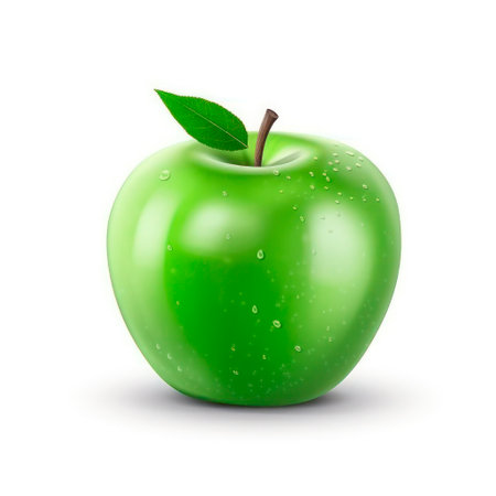 green apple isolated on white backgroundの素材