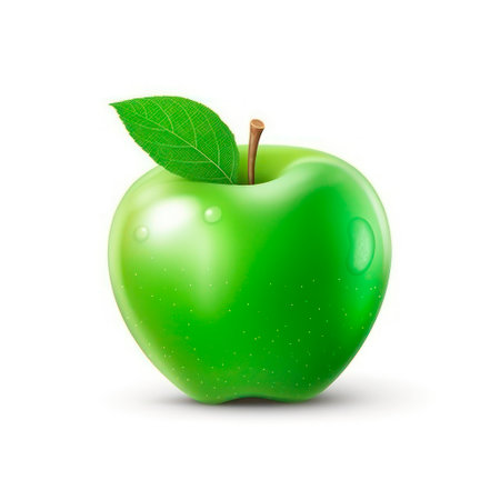 green apple isolated on white backgroundの素材
