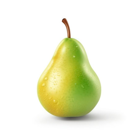 Green pear isolated on white backgroundの素材