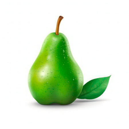 Green pear isolated on white backgroundの素材
