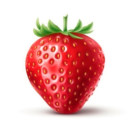 Red berry strawberry isolated on white backgroundの素材