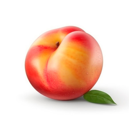 Peach isolated on white backgroundの素材