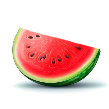 Juicy watermelon with sliced isolated on white background.の素材