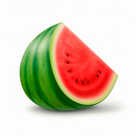 Juicy watermelon with sliced isolated on white background.の素材
