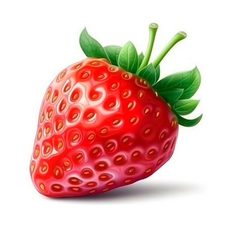Red berry strawberry isolated on white backgroundの素材