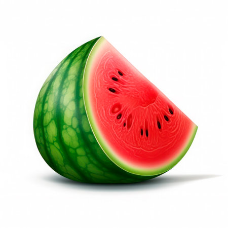 Juicy watermelon with sliced isolated on white background.の素材