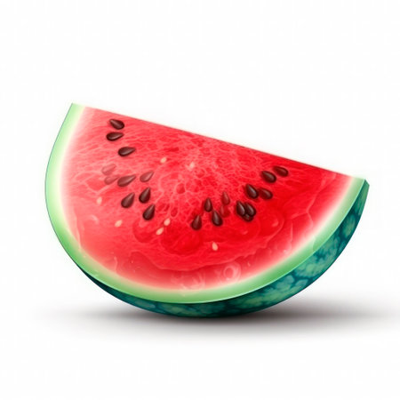 Juicy watermelon with sliced isolated on white background.の素材