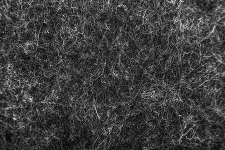 Synthetic fiber fabric. Black and white fiber texture close upの写真素材
