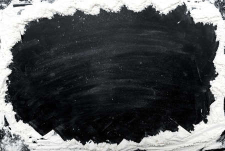 Flour or powder background on black background with whimsical abstract lines and stripesの写真素材