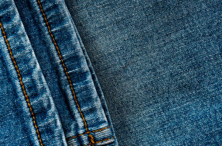 Jeans. Element of blue jeans. Sewing stitch close upの写真素材