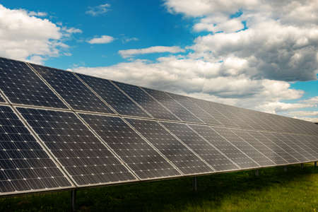 solar panel or battery. alternative energy sources. solar power.