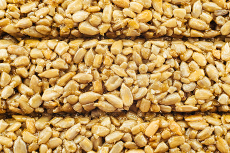 Background of sweet sunflower seeds close-up. seed dessert