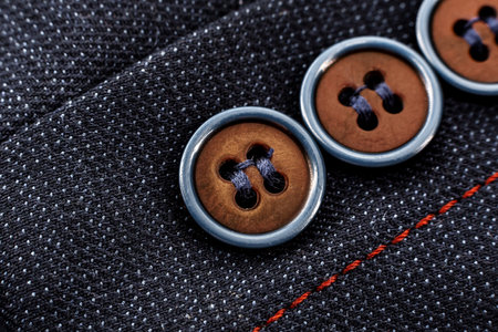 Buttons on the sleeve of a men's jacket. Close-up button