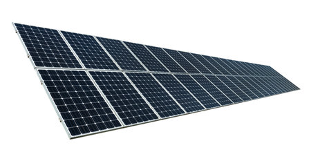Solar panel on a white background. Ecology. Eco-friendly solar energyの写真素材
