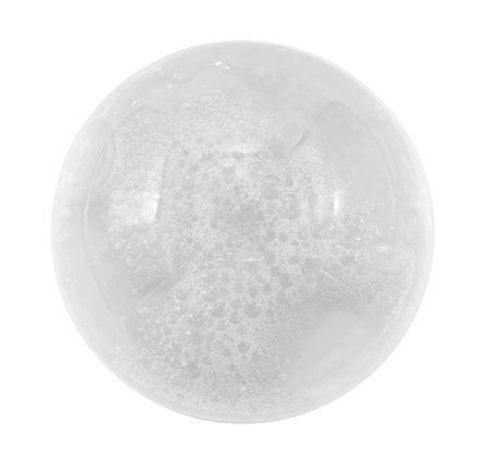 Soap foam isolated on white background. Clipping path included.の写真素材