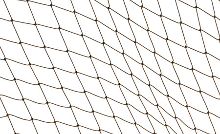 Football or tennis net. Rope mesh on a white backgroundの写真素材