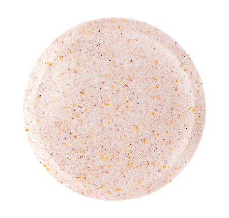 Round medical tablet on a white background. Vitamins in tablet form. Healthの写真素材