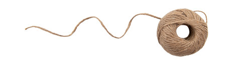 A ball of scourge rope on a white background. thread isolate