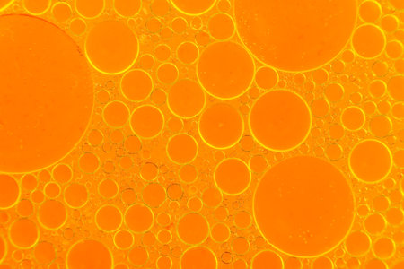 Vegetable oil texture. Oil bubbles in water