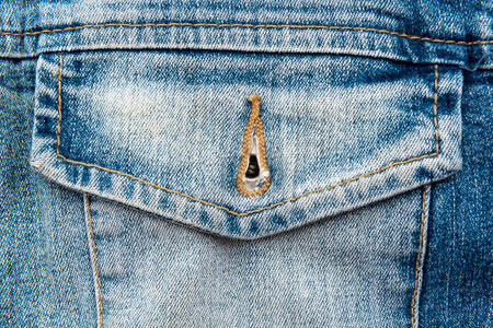 Close-up of a pocket on jeansの写真素材