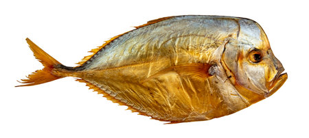 Smoked fish on white background. Fish isolate