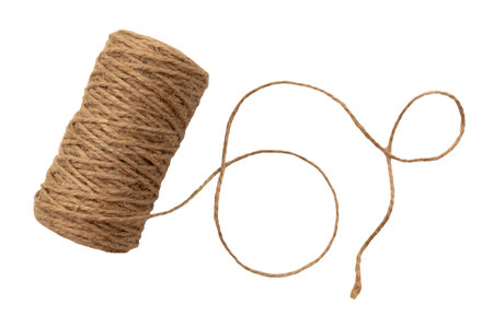 A ball of rope on a white background. Thread isolate. Jute rope