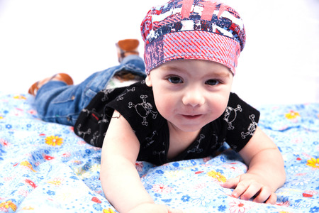 Brovary, Ukraine - March 04, 2018: Boy with toys on a white background.の写真素材
